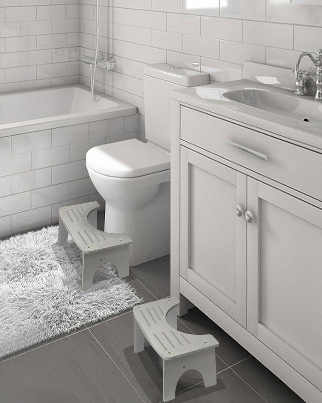 RayLove Physiologischer Toilettenhocker aus Bambus – WC-Trittbrett aus Holz – 35 Grad strapazierfähi