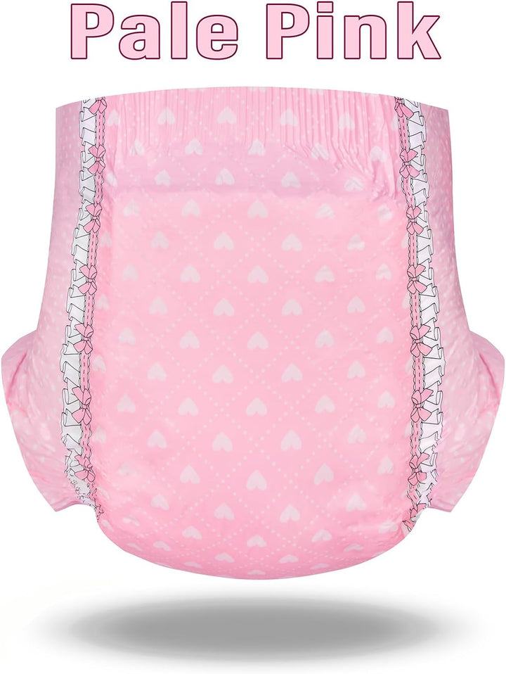 LittleForBig Erwachsenen Gedruckten Windeln 10 Stück - Blushing Baby Hellrosa(Medium 71-96 CM) Hellr