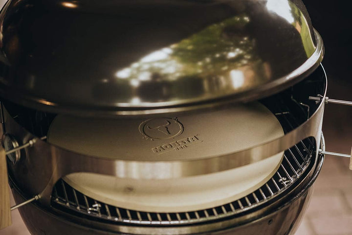MOESTA-BBQ 10572 Smokin' PizzaRing XL Rotisserie Set - Elektrischer Spiessdreher für Kugelgrill Ø 57