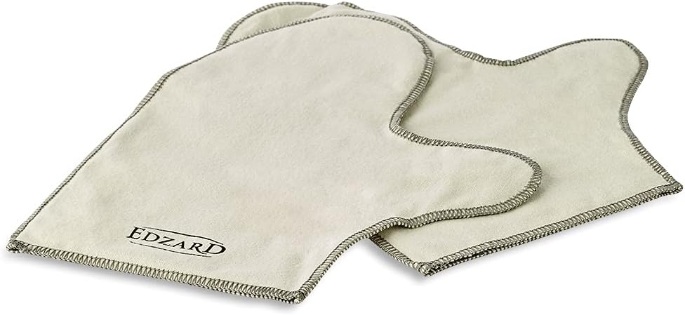 EDZARD QualiPolish® Silber Pflegehandschuhe (Paar) Reiniger für Schmuck, Münzen & Besteck aus Messin