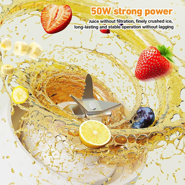 Tragbarer Mixer Smoothie Maker To Go, 600ML, LED Display | Portable Blender mit 6 Klingen für Shakes