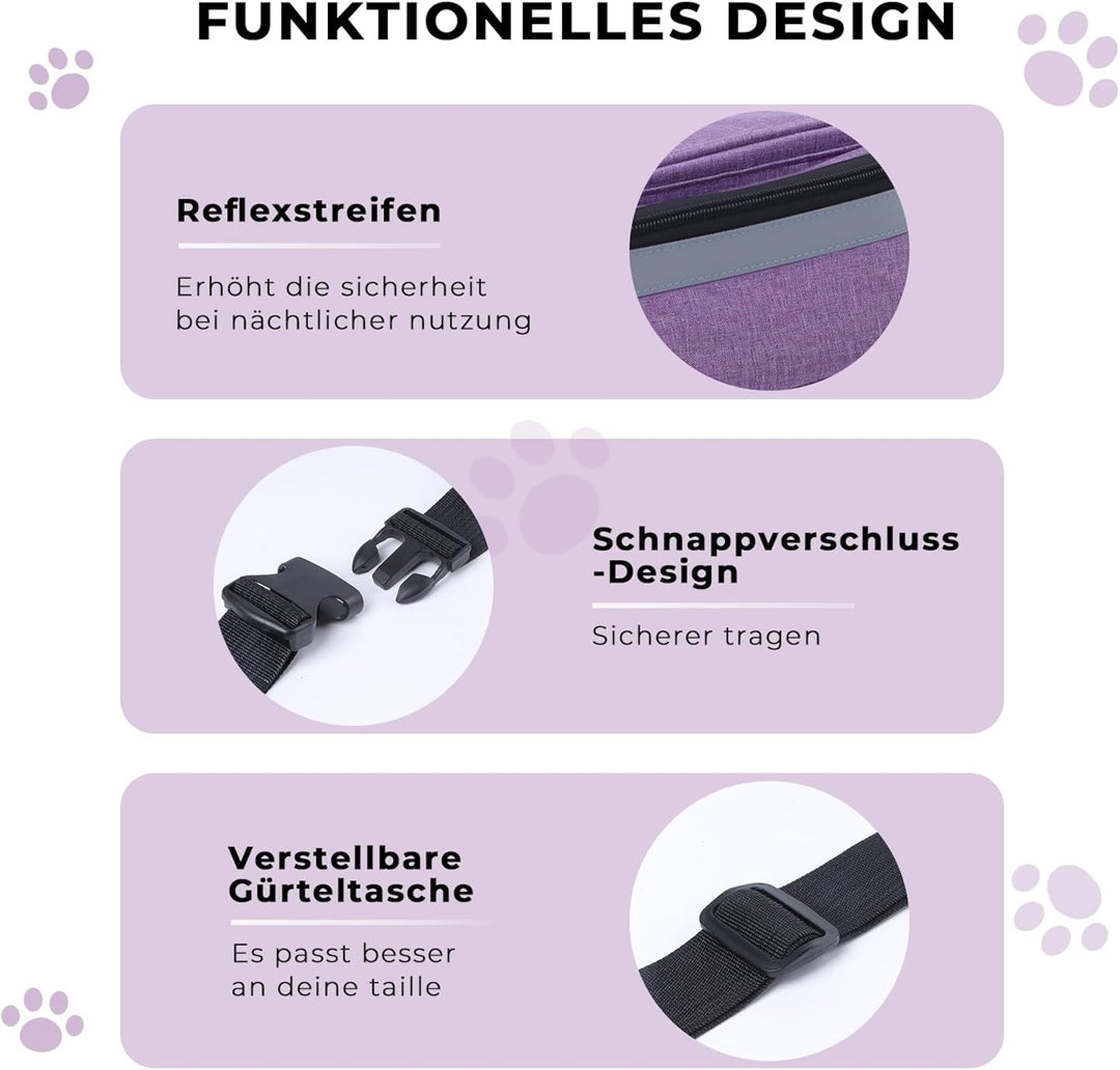 Leckerlitasche für Hunde,Mehrfunktional Futterbeutel Hund - Bauchtasche für Hundezubehör,Kotbeutelsp