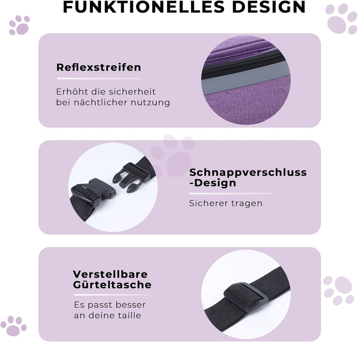 Leckerlitasche für Hunde,Mehrfunktional Futterbeutel Hund - Bauchtasche für Hundezubehör,Kotbeutelsp