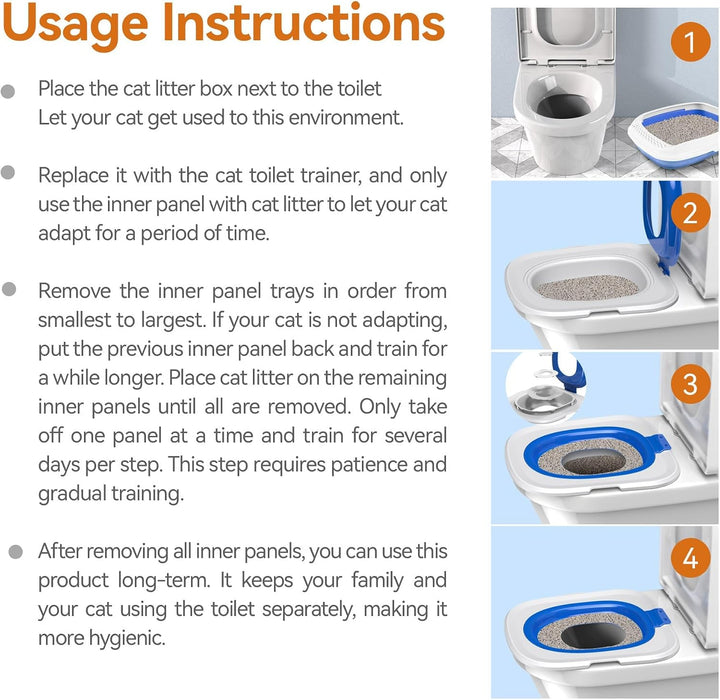 Katzentoiletten-Trainingsset, Katzentöpfchentrainingsset, Toilettentraining für Katzen und Katzen-Bo