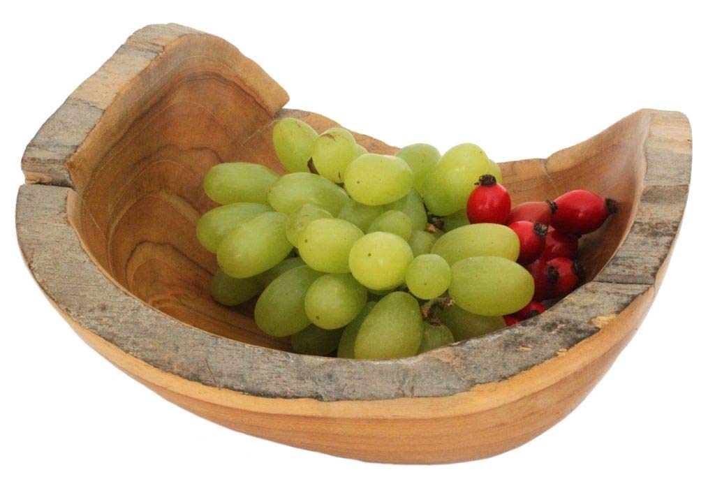 Windalf Früchte & Obstschale MIA 20 cm Natur Holzschale Salatschale Dekoschale Handarbeit aus Wurzel