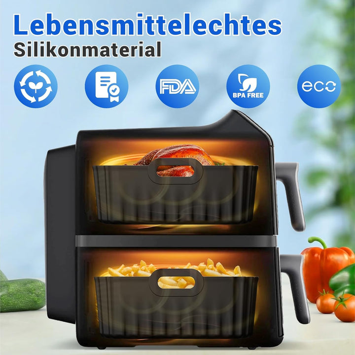 Silikonform Zubehör für Philips Airfryer 4000 Series Stacked Dual Basket 10L, Heissluftfritteuse Zub