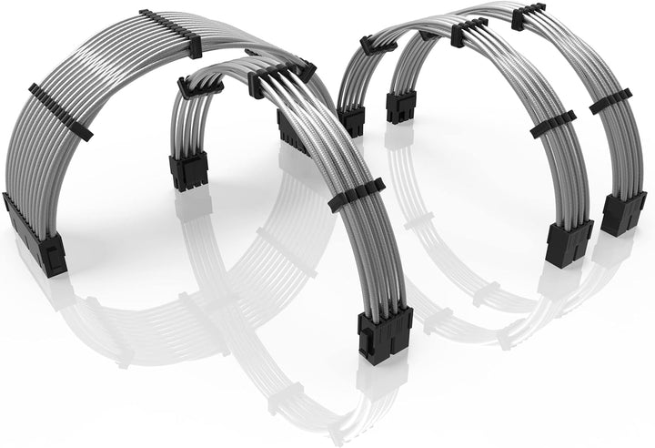 LINKUP - 30cm PSU Kabelverlängerung Ummantelt GPU Nach Mass PC Stromversorgung mit Kamm-Kit┃1x 24 P