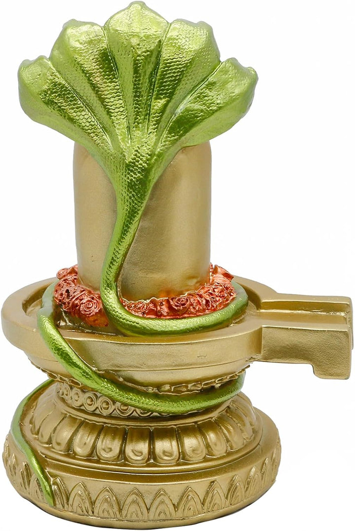 BangDa Bangda Hindu-Lord Shiva-Statue 6.3" X 5.9" X 8.5"H Shiva Lingam Gold, Gold