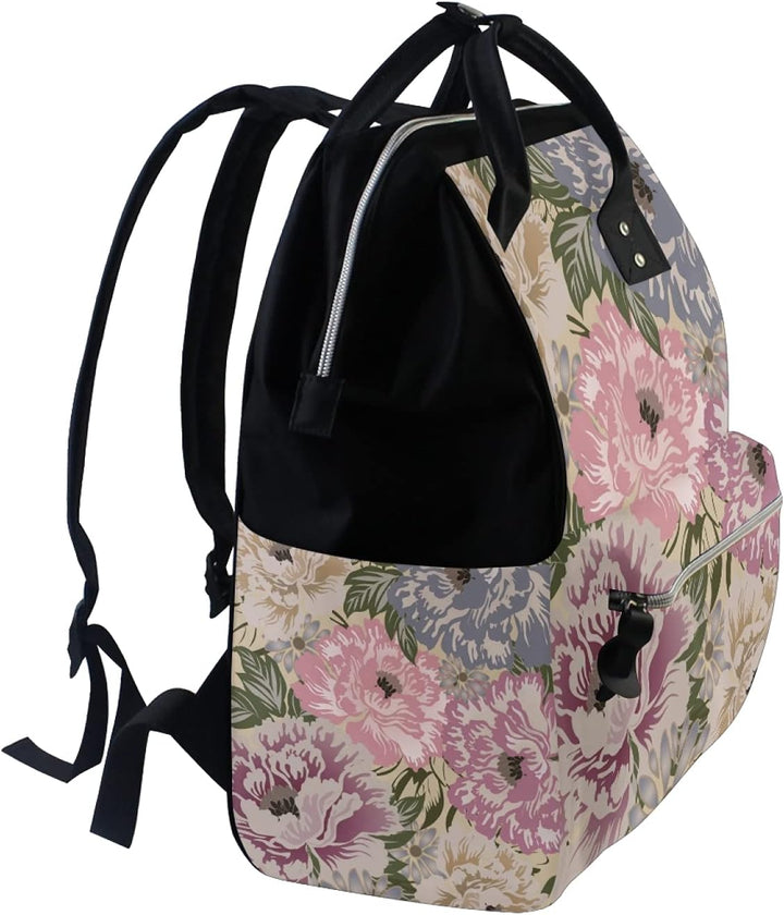 Blume Malen Wickeltasche Reiserucksack Grosse Kapazität Schulter Mom Taschen für Reisen im Freien