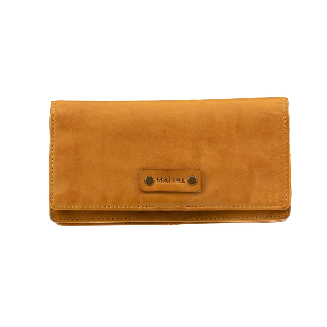 Maitre - steinbach immine purse lh14f Lila 18,00X9,00X0,00 CM Farbe:gelb / Material:cotton,cow Leath