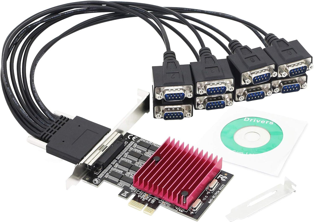 CERRXIAN PCIE zu 8 Port RS232 Erweiterungskarte, PCI-E X1, 8 Ports DB9 Serielle Karte, 8 Chipsatz PC