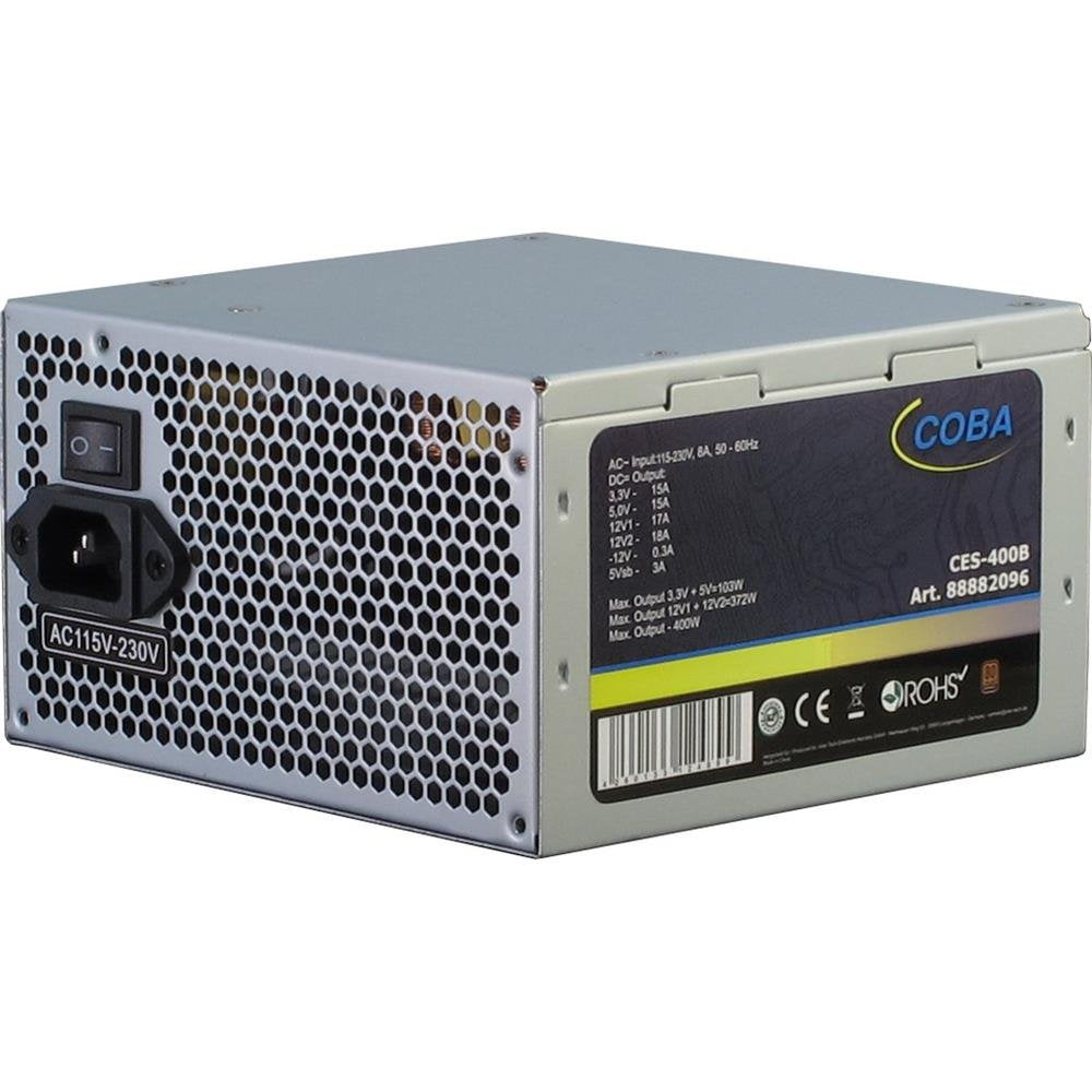 Inter-TECH Coba CES-400W 82+ ATX Netzteil 400W Luefter 120mm 2X PCI E 6+2 polig 4XS ATA 1x EPS 8 pol