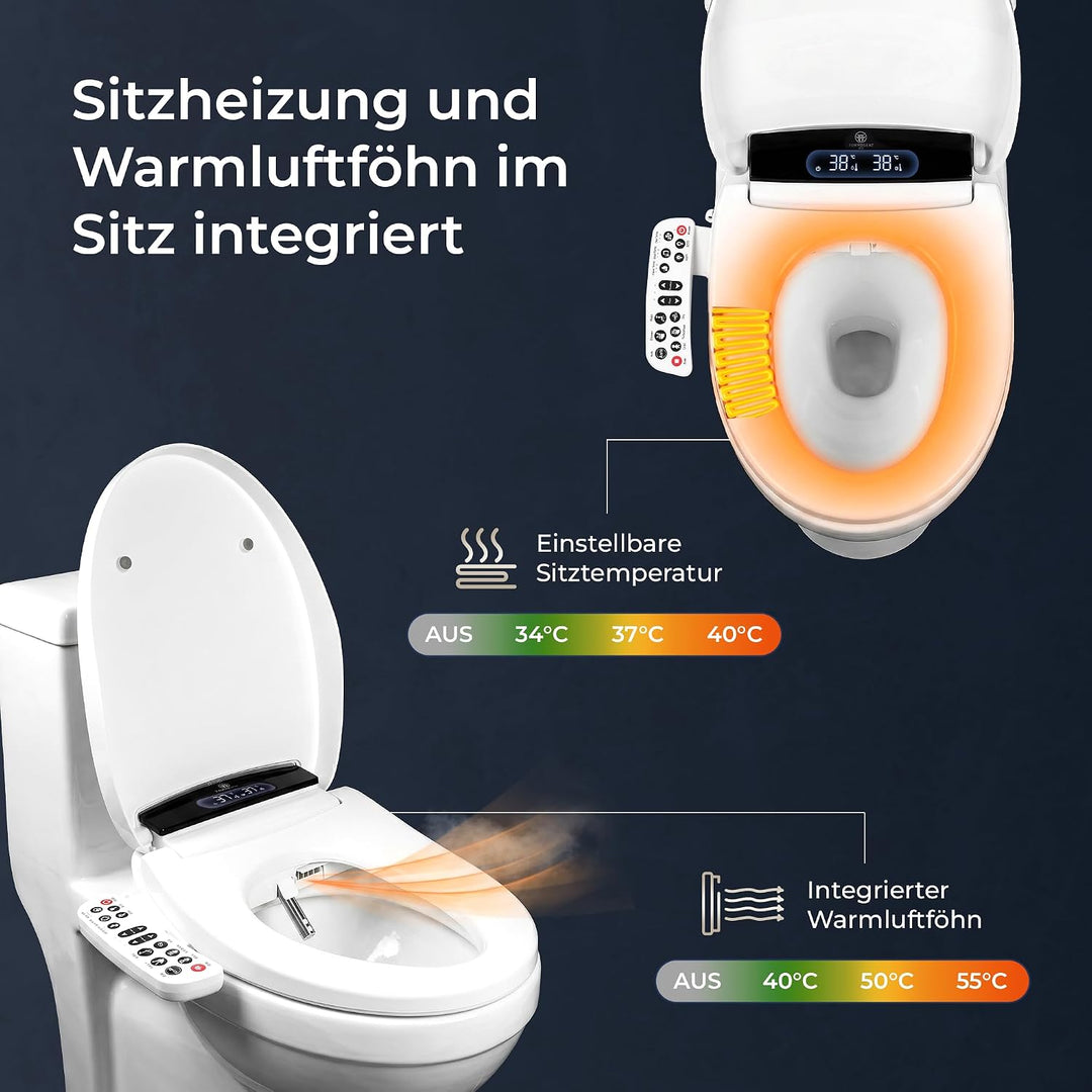 TokyoSeat Japanische Toilette, Dusch WC Aufsatz – Smart Toilet mit Bidet, beheizbarer Toilettenbrill