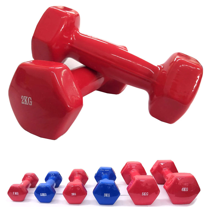 Lupex Shop Lenkergewichte mit PVC-Beschichtung, rutschfest, 1 Paar Hanteln von 5 - 10 - 15 - 20 kg,
