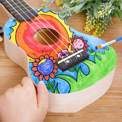 DIY Ukulele Sopran Ukulele 21 Zoll Basswood 4 String Hawaii Kleine Gitarrenpackung Bausatz DIY Zubeh