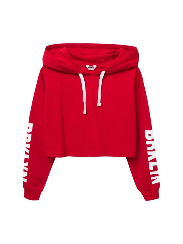 Crop Top Cropp Pullover Abgeschnittener Kapuzenpullover für Mädchen Teenager Langarm mit Kordelzug.
