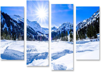 Bild auf Leinwand Berge Im Dorf Perstisau In Österreich Im Winter Wandbild Poster Kunstdruck Bilder