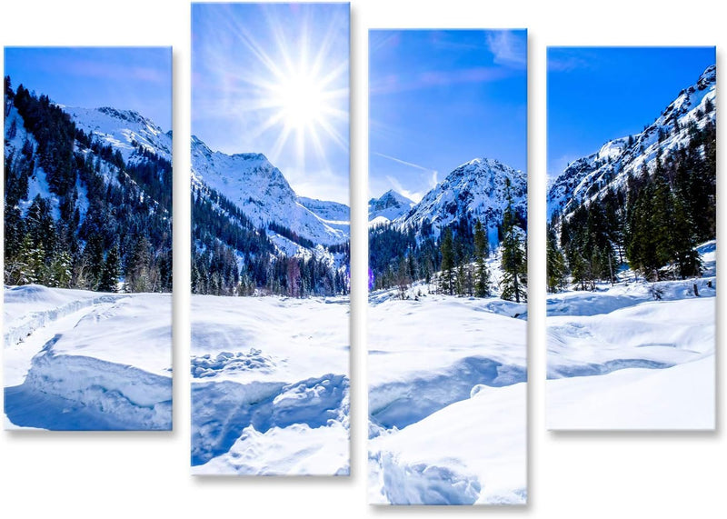 Bild auf Leinwand Berge Im Dorf Perstisau In Österreich Im Winter Wandbild Poster Kunstdruck Bilder