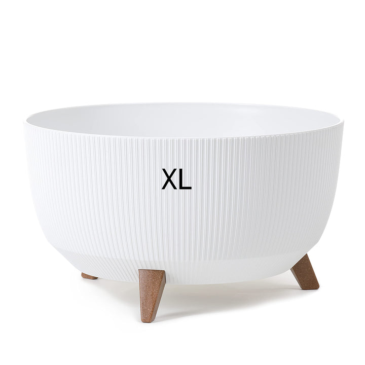 MELTOM Blumentopf Schale mit Füssen Einsatz Kräutertopf Übertopf Pflanzschale Eco Recycled (Weiss, X