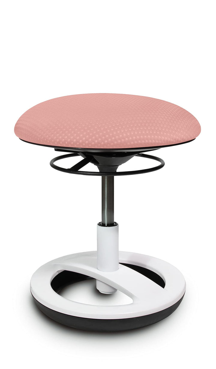TOPSTAR Sitzhocker Sitness Bobby für Kinder, Standfussring Alu weiss lackiert, Stoff, Zart Rosa SU83