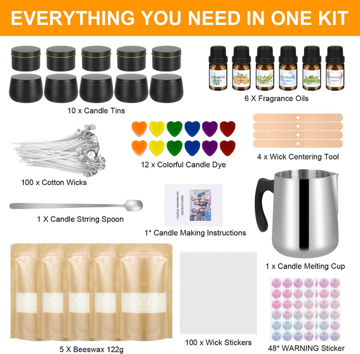 Supersun Kerzen Selber Machen Set für Erwachsene Kinder DIY Kerzenherstellung Kit Duftkerzen Giessen