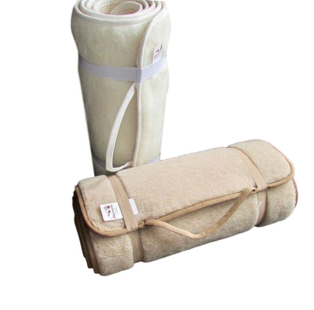 Sportmatte Rutschfest, Yogamatte, Gymnastikmatte, Fussmatte, Bettteppich, 100% Wolle weiss 50x200 cm