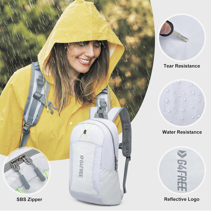 G4Free Faltbarer Leichter Rucksack 25L Unisex Tagesrucksack Kleiner Reiserucksack Wanderrucksack Tre