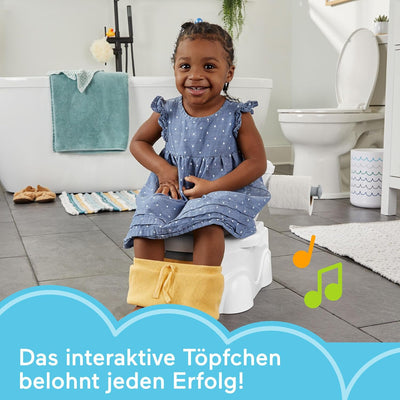 Fisher-Price Meine erste Toilette Töpfchen für Babys, deutsche Version, interaktives Trainingstöpfch