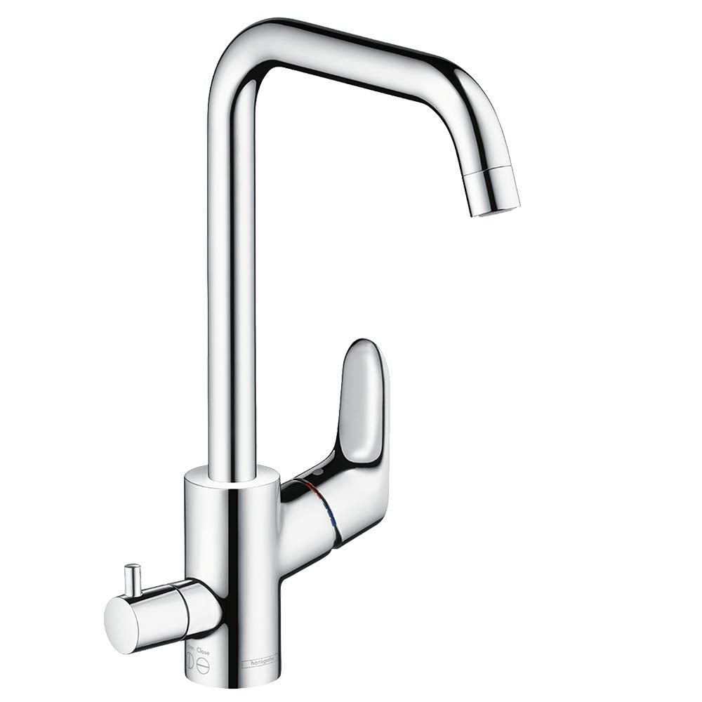 hansgrohe Focus Küchenarmatur (Wasserhahn Küche mit Geräteabstellventil, 110°, 150°, 360° schwenkbar