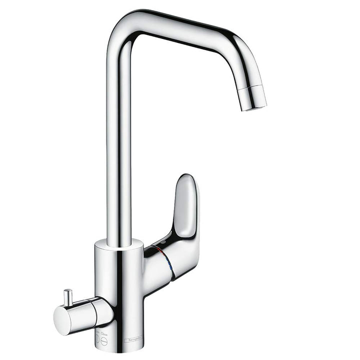 hansgrohe Focus Küchenarmatur (Wasserhahn Küche mit Geräteabstellventil, 110°, 150°, 360° schwenkbar