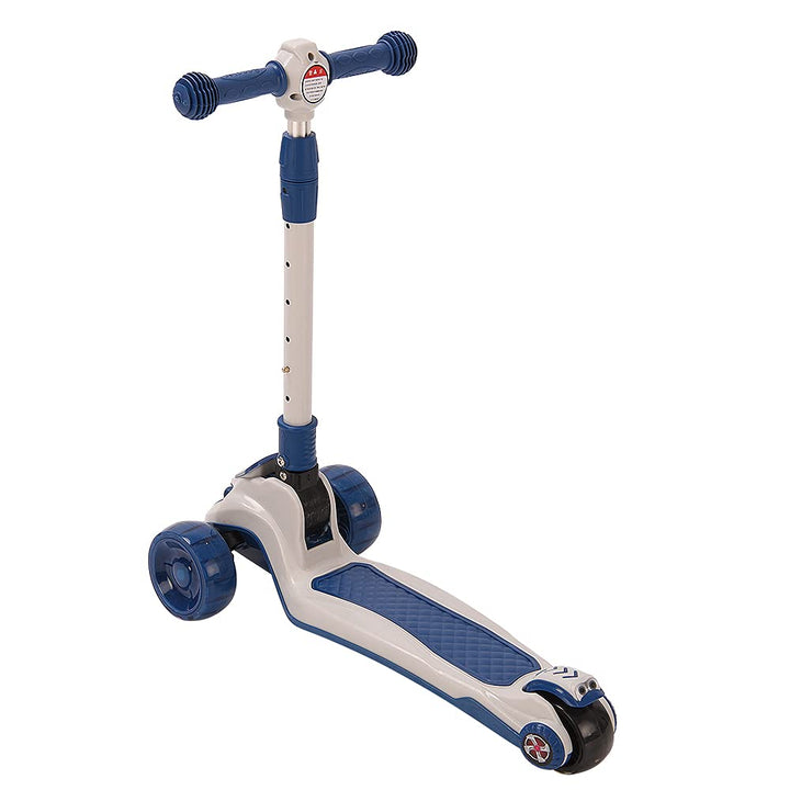Tretroller mit 3 Rädern für Scooter, faltbar, bunt | rutschfeste Brücke höhenverstellbar mit LED-Lic
