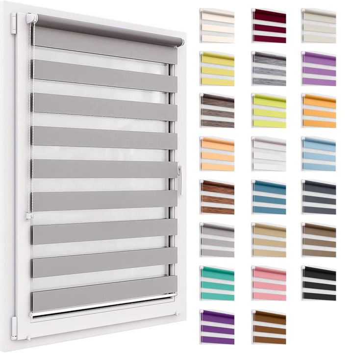 Doppelrollo ohne Bohren, 80x150 cm Stoffgrösse, Duo Rollo Klemmfix, Easyfix, lichtdurchlässig und ve