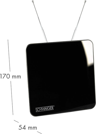 SCHWAIGER 720372 DVB-T2 Zimmerantenne aktiv mit Verstärker DAB+ DVB-T Antenne Fernsehen LTE-Sperrfil