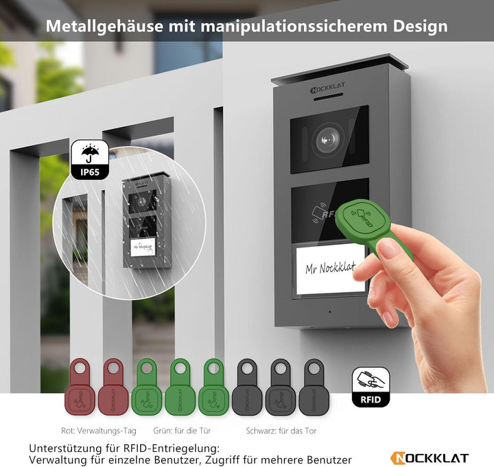 WLAN 2 draht Video-türsprechanlage mit Kamera IP65, 1080p HD, 7 Zoll Touchscreen, Entriegelung famil