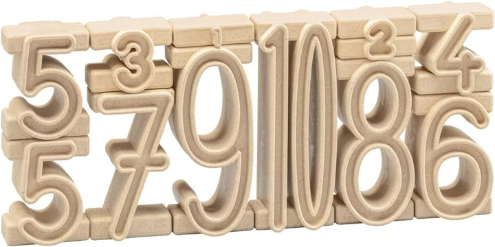 Wissner aktiv lernen R80021.000 - RE Wood 34 Stapelzahlen natur, Montessori Lernspielzeug, Zahlen zu