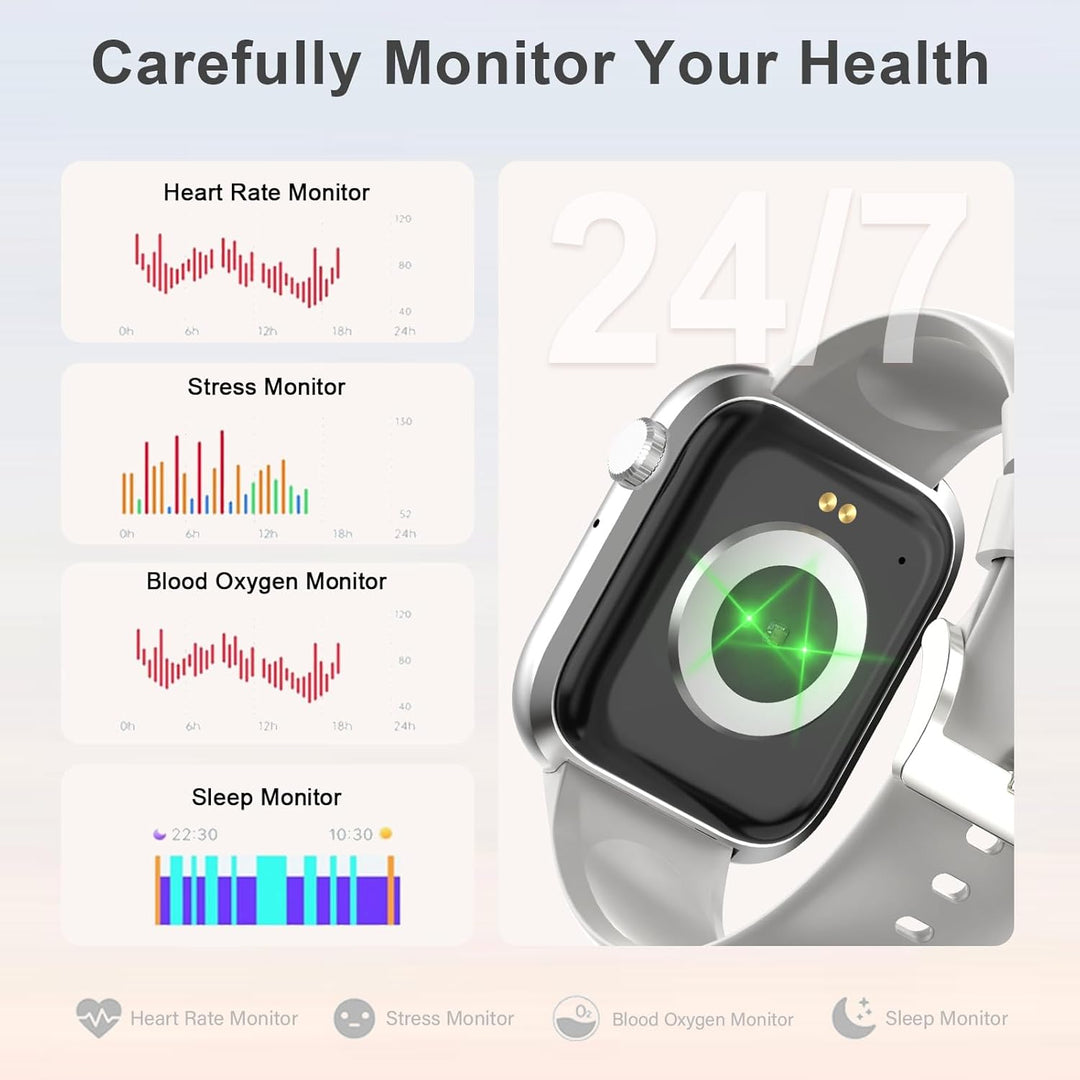 fitonyo Smartwatch Damen Herren mit Telefonfunktion,1,83" Zoll Touch Screen Smart Watch,110+ Sportmo