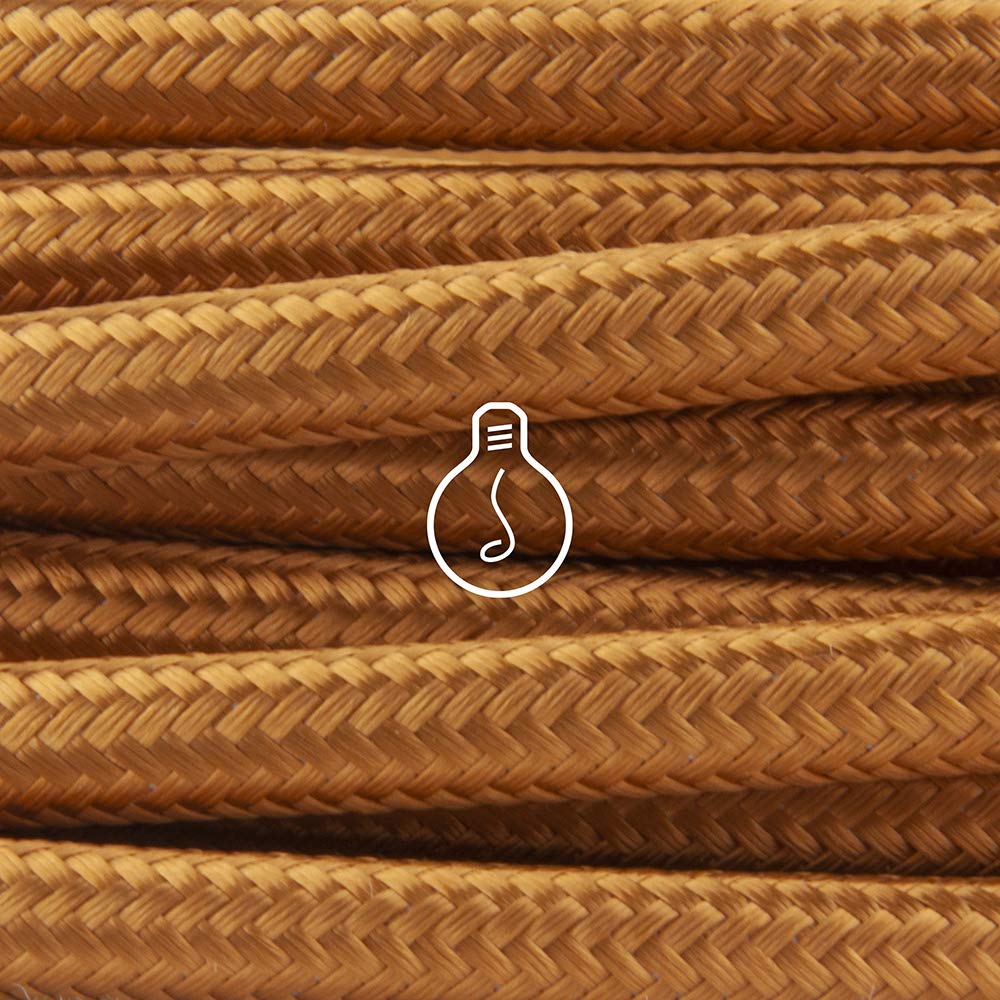 Amarcords - Textilkabel für Lampen WHISKY, rund, Seide, 10 Meter, mit 2 Leiter 2x0,75 - Stoffkabel m