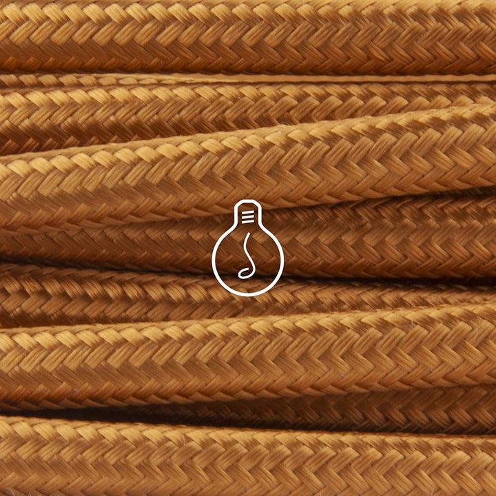 Amarcords - Textilkabel für Lampen WHISKY, rund, Seide, 10 Meter, mit 2 Leiter 2x0,75 - Stoffkabel m