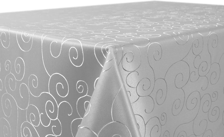 BEAUTEX Tischdecke Damast Ornamente - Bügelfreies Tischtuch - Fleckabweisende, Pflegeleichte Tischwä