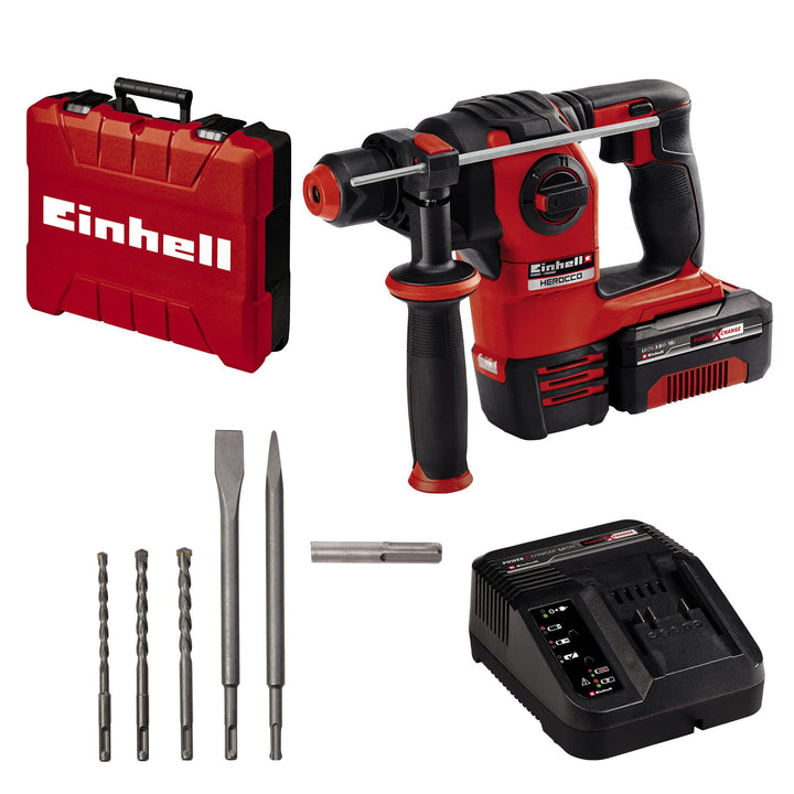 Einhell Akku-Bohrhammer HEROCCO Kit +5 (1x3,0Ah) Power X-Change (Li-Ion, 18V, 2.2 Joule, 18 Nm, SDS-