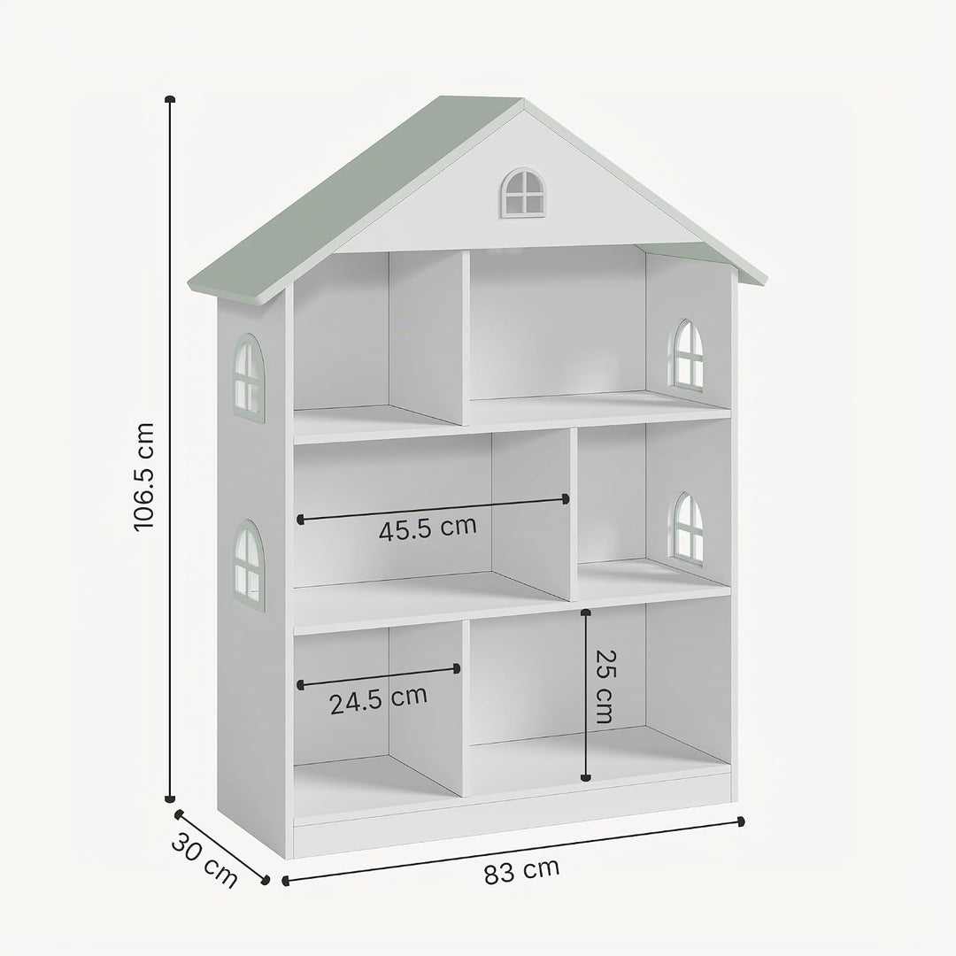 [en.casa] Kinderregal Vipsali Aufbewahrungsregal mit 6 Fächern Spielzeugregal 107 x 83 x 30 cm Kinde