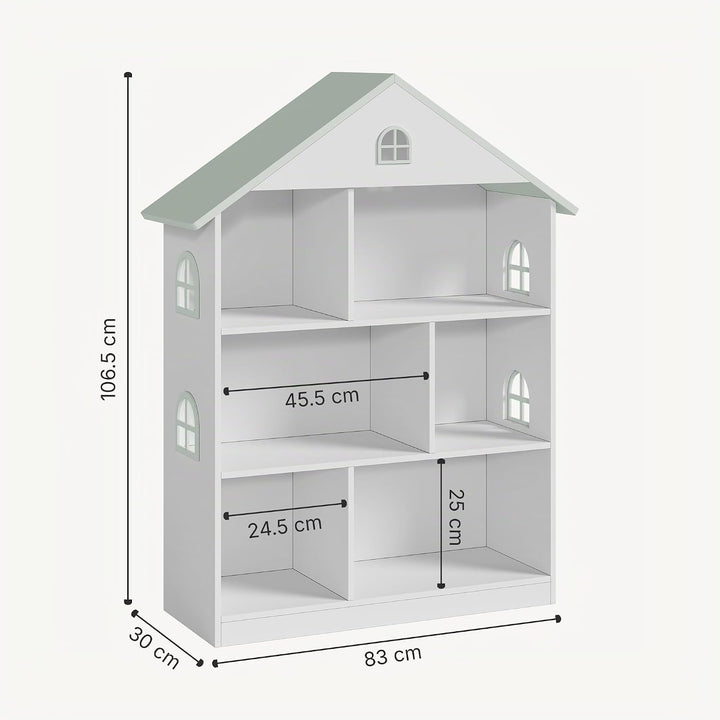 [en.casa] Kinderregal Vipsali Aufbewahrungsregal mit 6 Fächern Spielzeugregal 107 x 83 x 30 cm Kinde