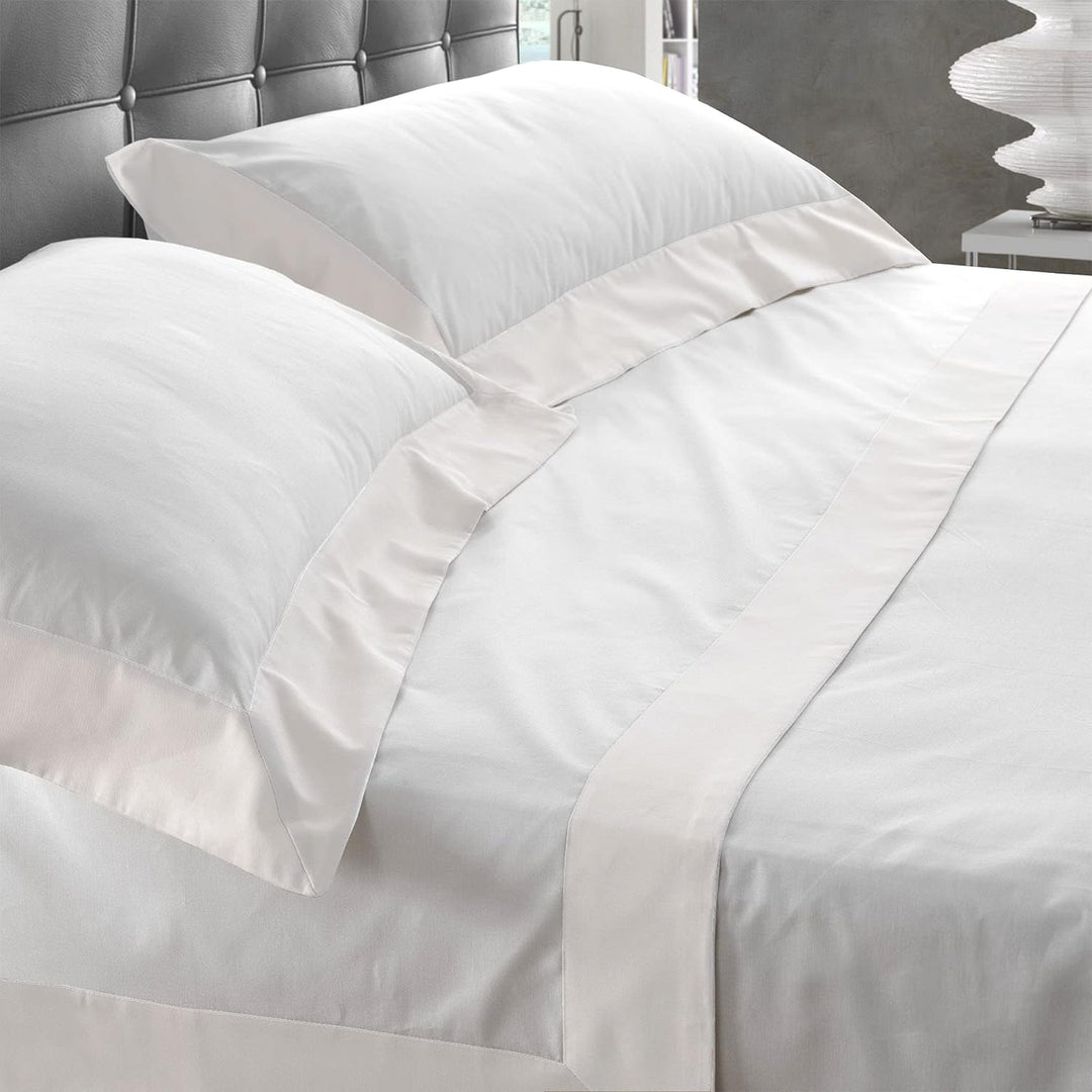 Lisola Bettwäsche-Set für Doppelbett, Baumwolle und Satin, 1 Bettlaken 250 x 290 cm + 1 Spannbettlak