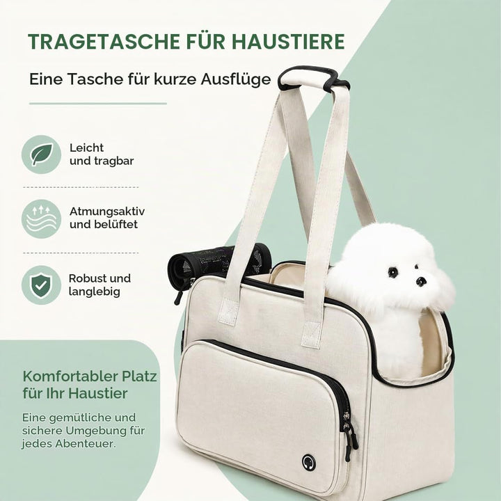 CEWROM Hundetasche für Kleine Hunde und Katzen mit grossen Taschen, Leichte &amp; Atmungsaktive Haustier