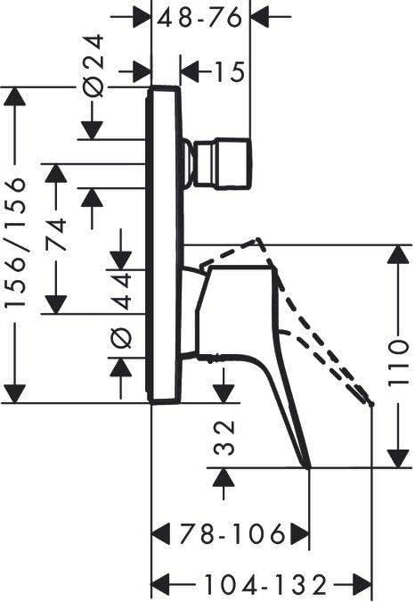 hansgrohe Wannenarmatur Vivenis, Unterputz Badarmatur für 2 Funktionen, Chrom Chrom Wanne, Chrom Wan