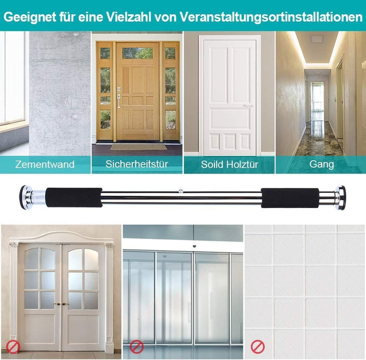 Übungsstange Klimmzugstange 62-100cm verstellbare Innentür horizontale Stange hochziehbare–Pull Up S