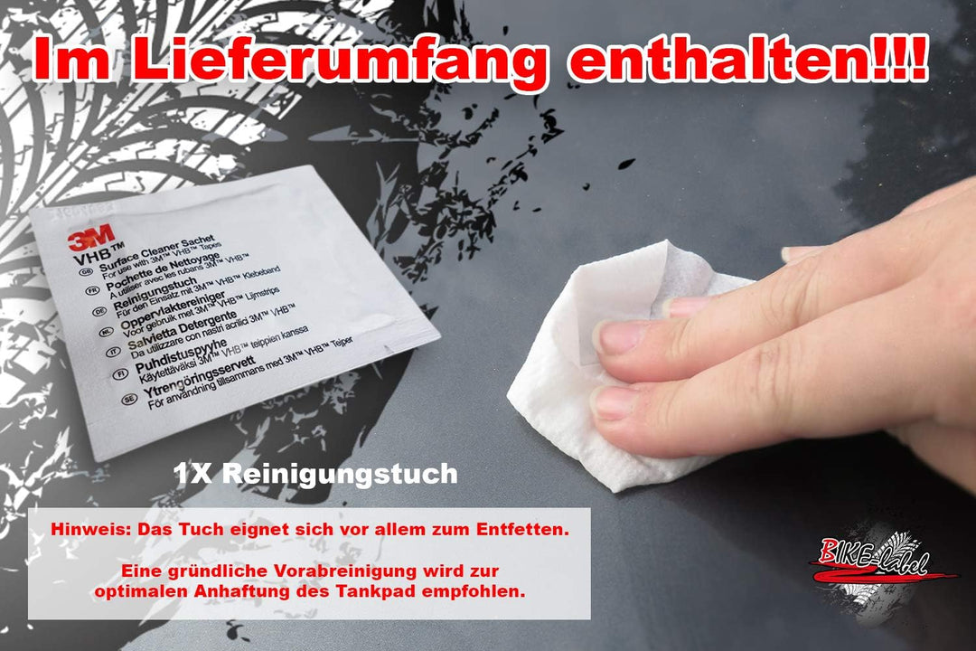 BIKE-label Tankpad Seitlich Motorrad Aufkleber Schwarz 810075