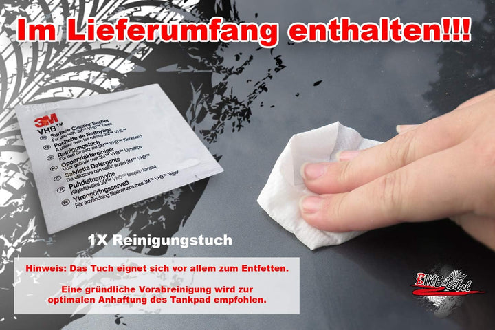 BIKE-label Tankpad Seitlich Motorrad Aufkleber Schwarz 810075