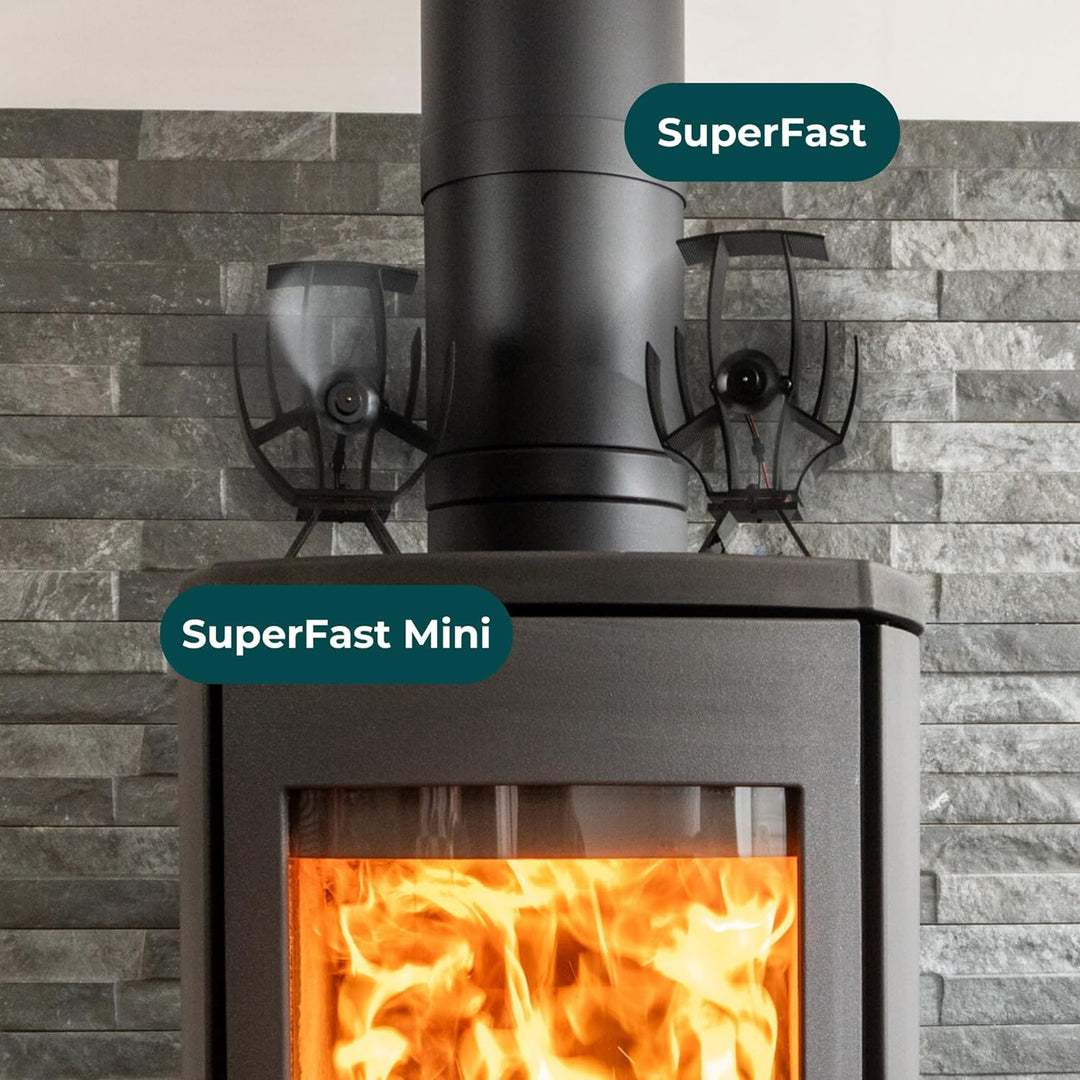 Forest Master - SuperFast Mini Halbeheizter Ofenventilator - Kompakter Wärmezirkulator für Holzbrenn