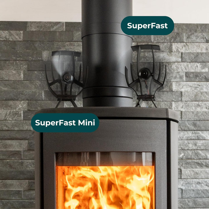 Forest Master - SuperFast Mini Halbeheizter Ofenventilator - Kompakter Wärmezirkulator für Holzbrenn